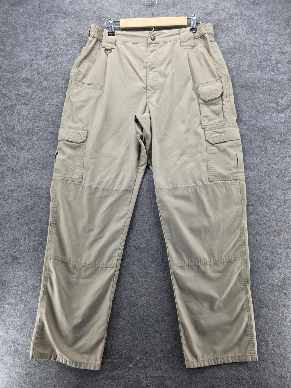 5.11 Tactical Series Pants Mens 36x34 Khaki Cargo Ripstop D-Ring Elastic Outdoor